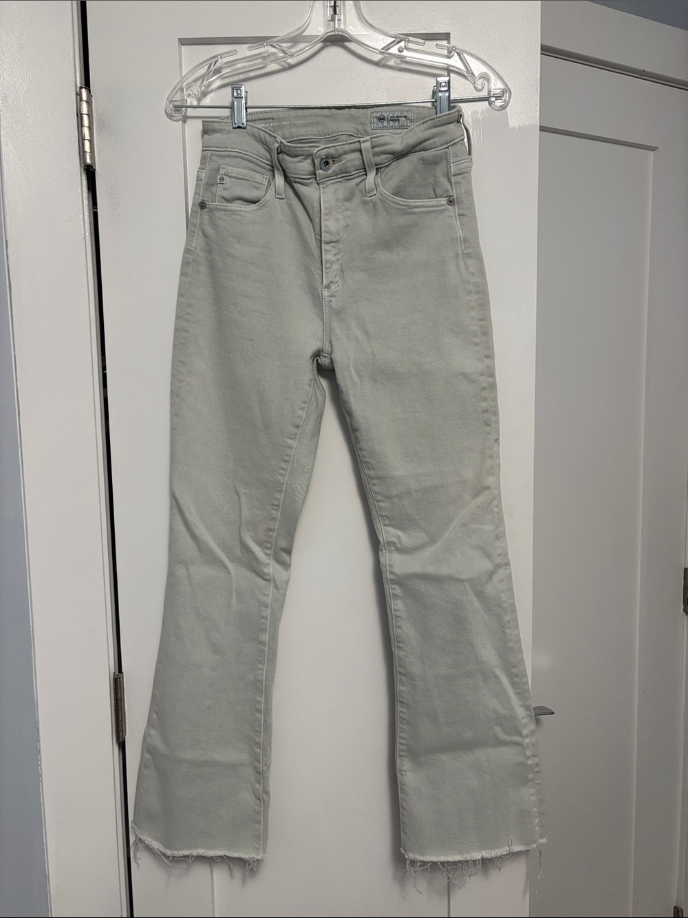 AG Adriano Goldschmied Light Sage High-Rise Cropped Flare Jeans